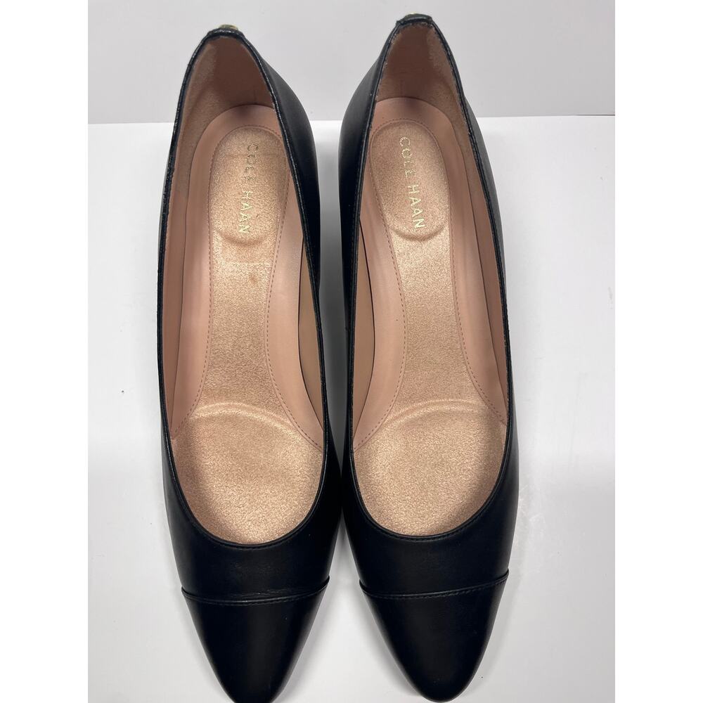 Cole Haan The Go-To Pump Shoes Block Heel Black Leather Womens 8 - Picture 4 of 10